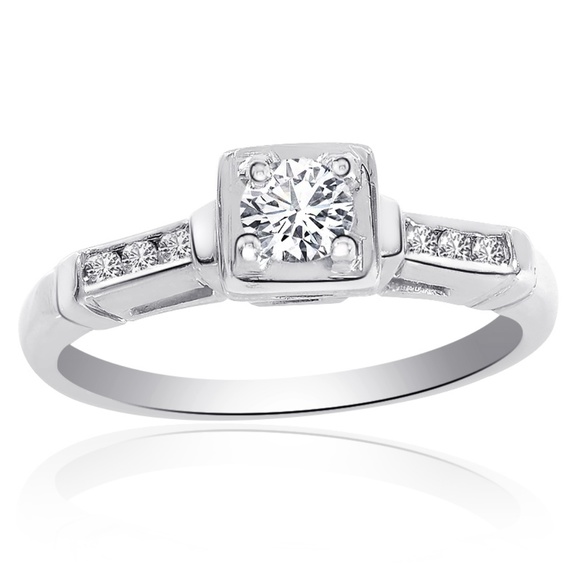 0.30 Ct Round Cut Diamond Engagement Vintage Ring - Picture 4 of 6